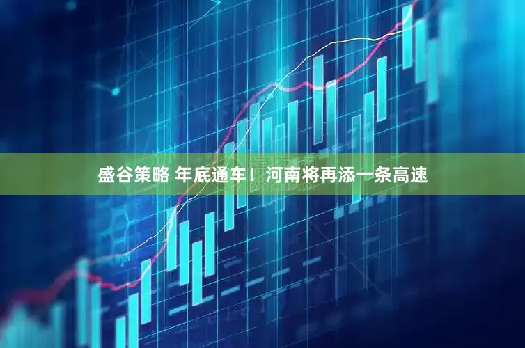 盛谷策略 年底通车！河南将再添一条高速