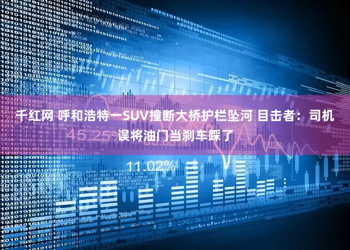 千红网 呼和浩特一SUV撞断大桥护栏坠河 目击者：司机误将油门当刹车踩了